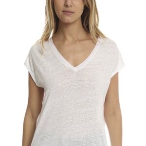 BANANA REPUBLIC Linen Cotton Blend Tissue Tee Thin V-Neck Size Small S